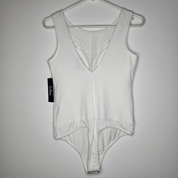 Lulus Cali Cantina White Lace Bodysuit Sz L - Picture 10 of 16